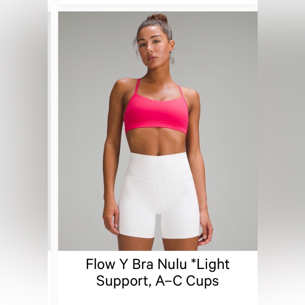 lululemon athletica Flow Y Bra in Bright Pink